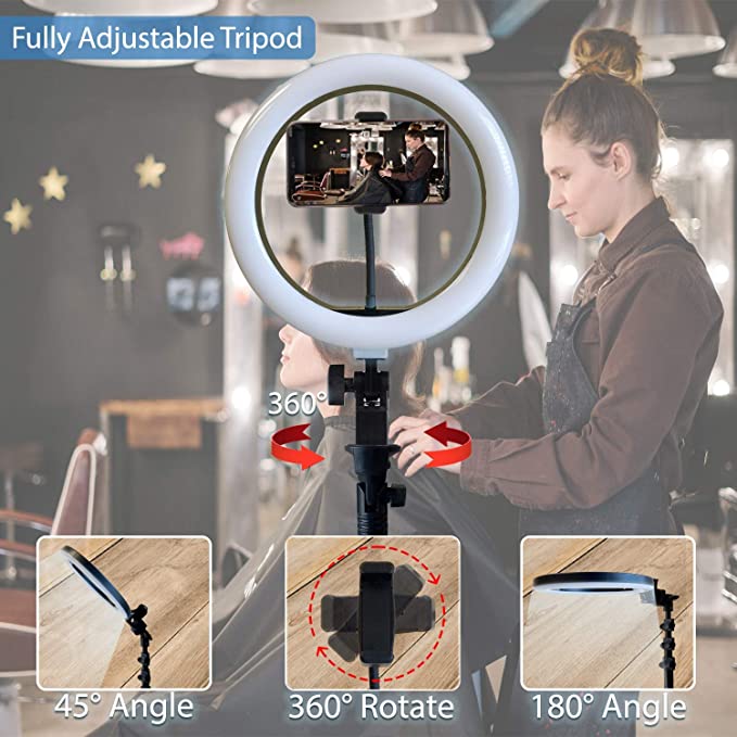 Delta 10 inch Big Selfie Ring Light with 3310 rTripod Stand for Live  Stream-LED Ring Light with Phone Holder Dimmable Makeup Light with 3 Light  Mode,10 Level Brightness for Tik-Tok YouTube Ring
